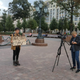 Arshak Makichyan takes his turn in a single-person picket in Central Moscow on September 20, 2019.